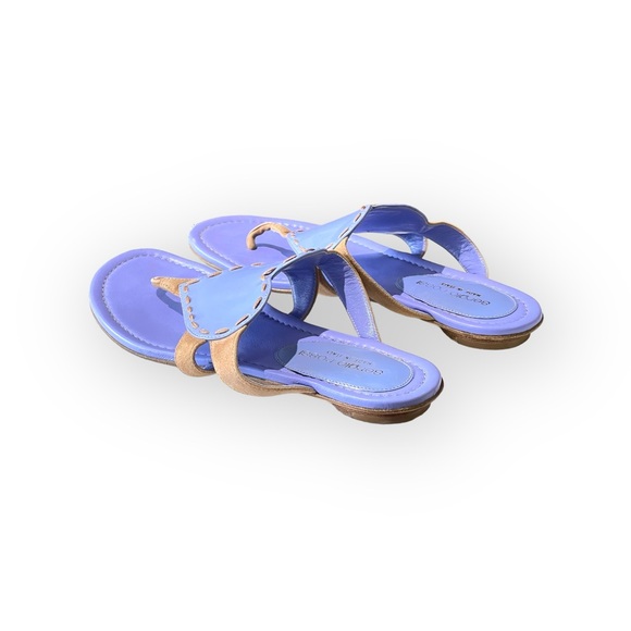 Sergio Rossi ❤︎︎ Heart Shaped Thong Leather Sandals ❤︎︎ Cornflower Blue ❤︎︎ 36 - Picture 6 of 16